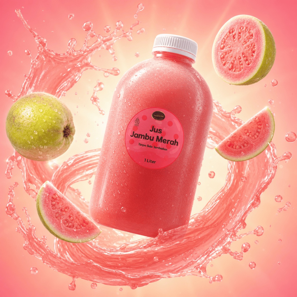 Jus Jambu Merah 1 Liter — Tanpa Gula Tambahan