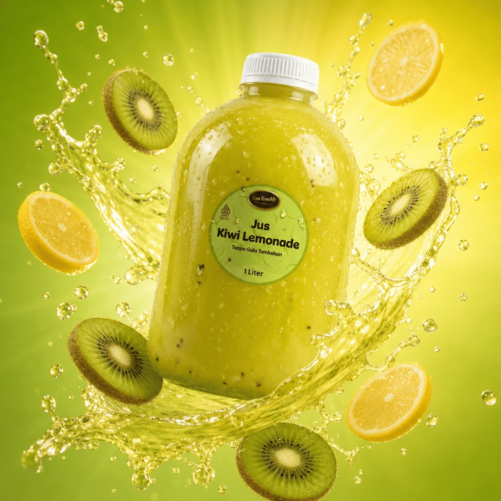 Jus Kiwi Lemonade 1 Liter — Tanpa Gula Tambahan
