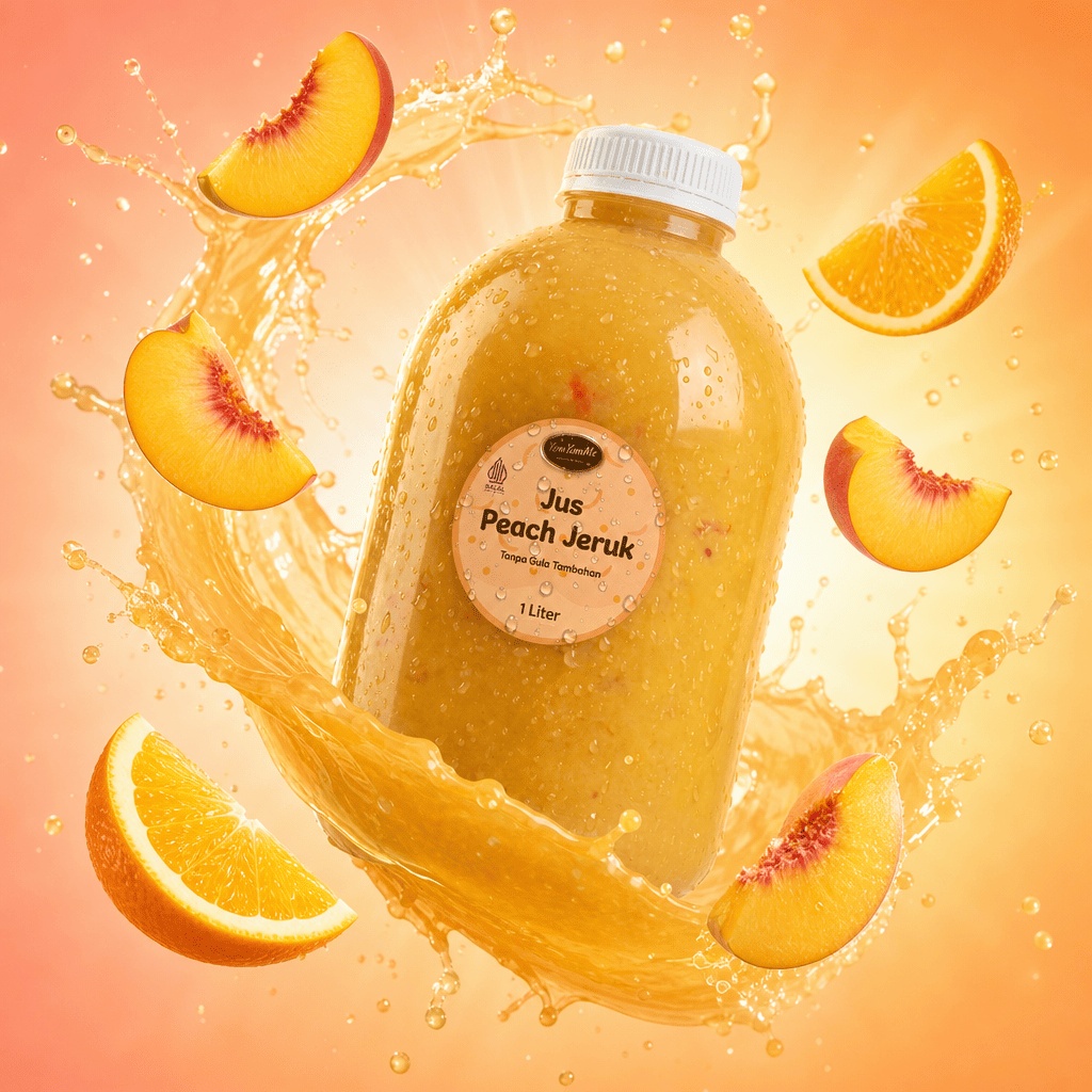 Jus Peach Jeruk 1 Liter — Tanpa Gula Tambahan