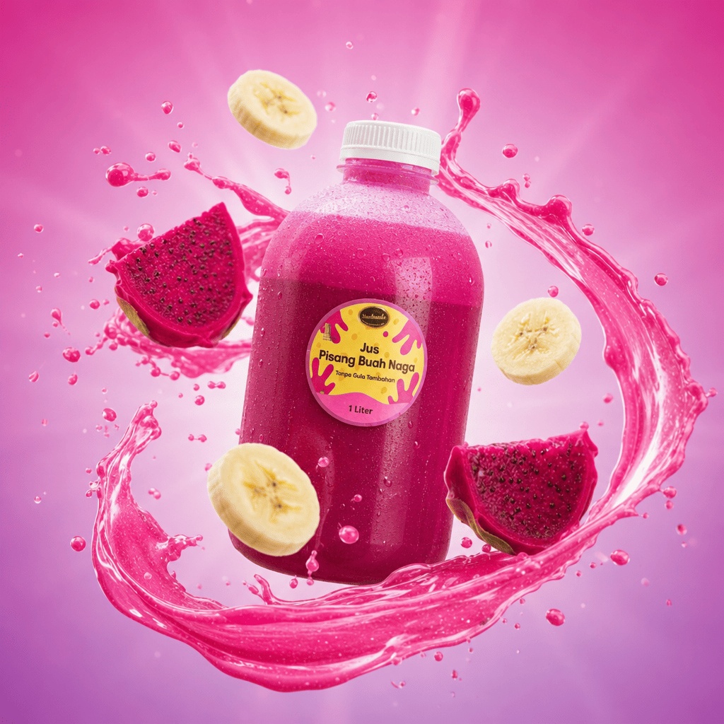 Jus Pisang Buah Naga 1 Liter — Tanpa Gula Tambahan