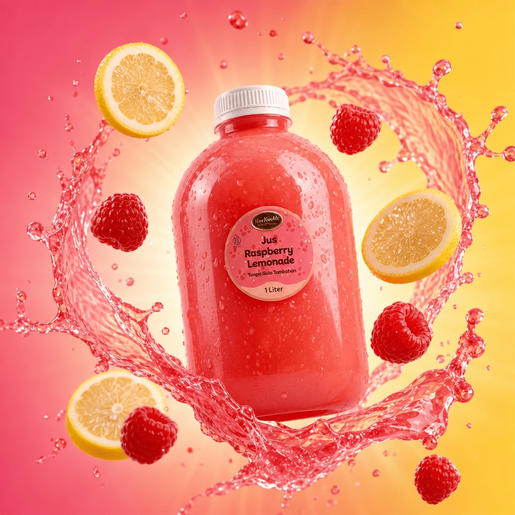 Jus Raspberry Lemonade 1 Liter — Tanpa Gula Tambahan