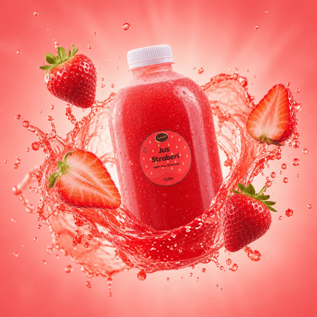 Jus Stroberi 1 Liter — Tanpa Gula Tambahan