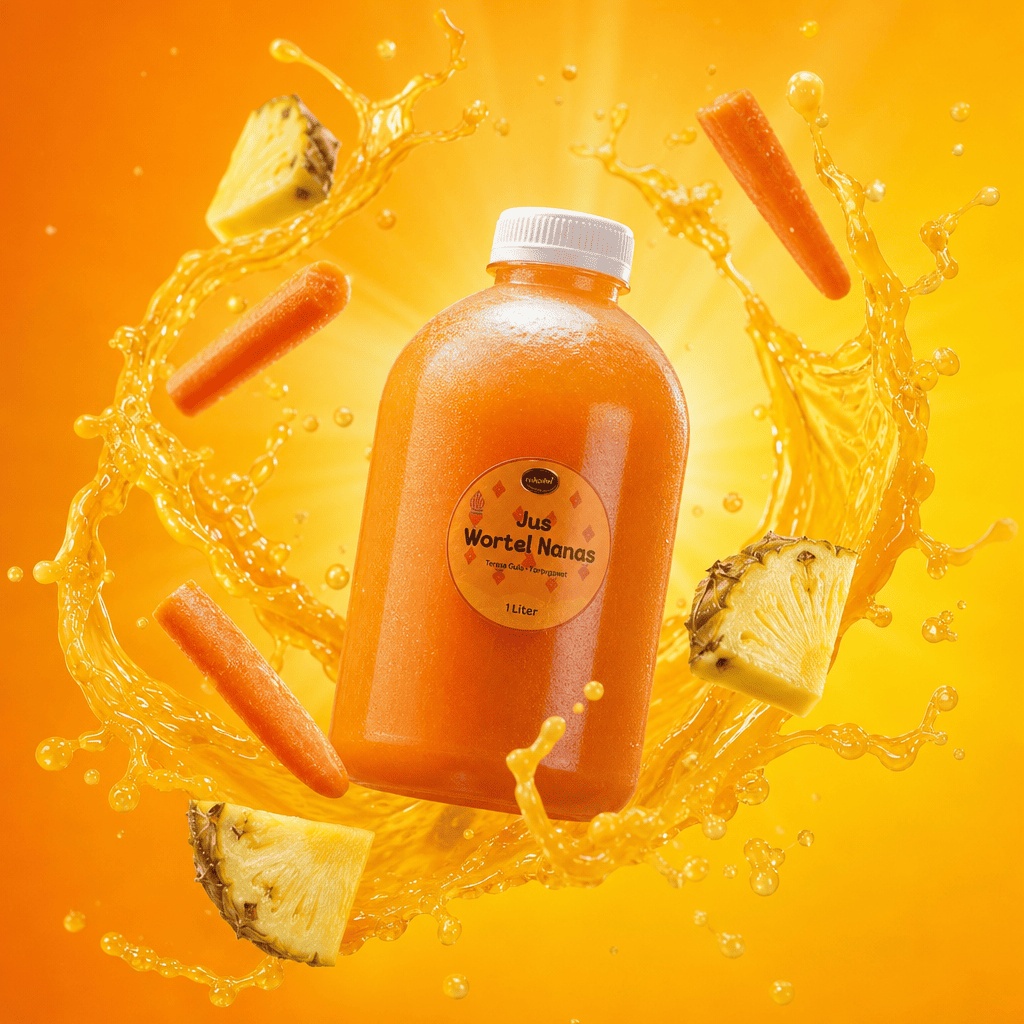 Jus Wortel Nanas 1 Liter — Tanpa Gula Tambahan