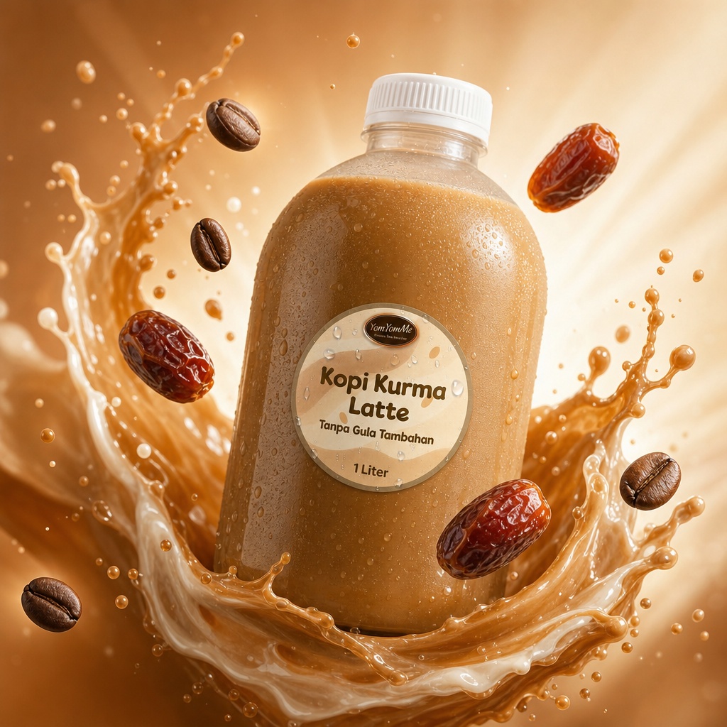 Kopi Kurma Latte 1 Liter — Manis Kurma Asli, Tanpa Gula Tambahan