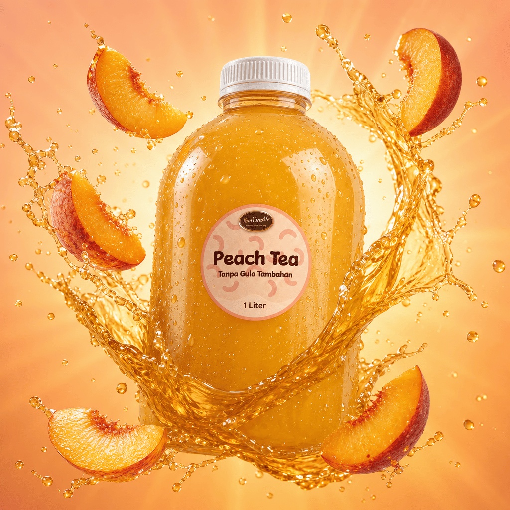 Peach Tea 1 Liter — Tanpa Gula Tambahan