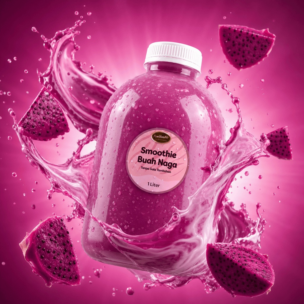 Smoothie Buah Naga 1 Liter — Tanpa Gula Tambahan