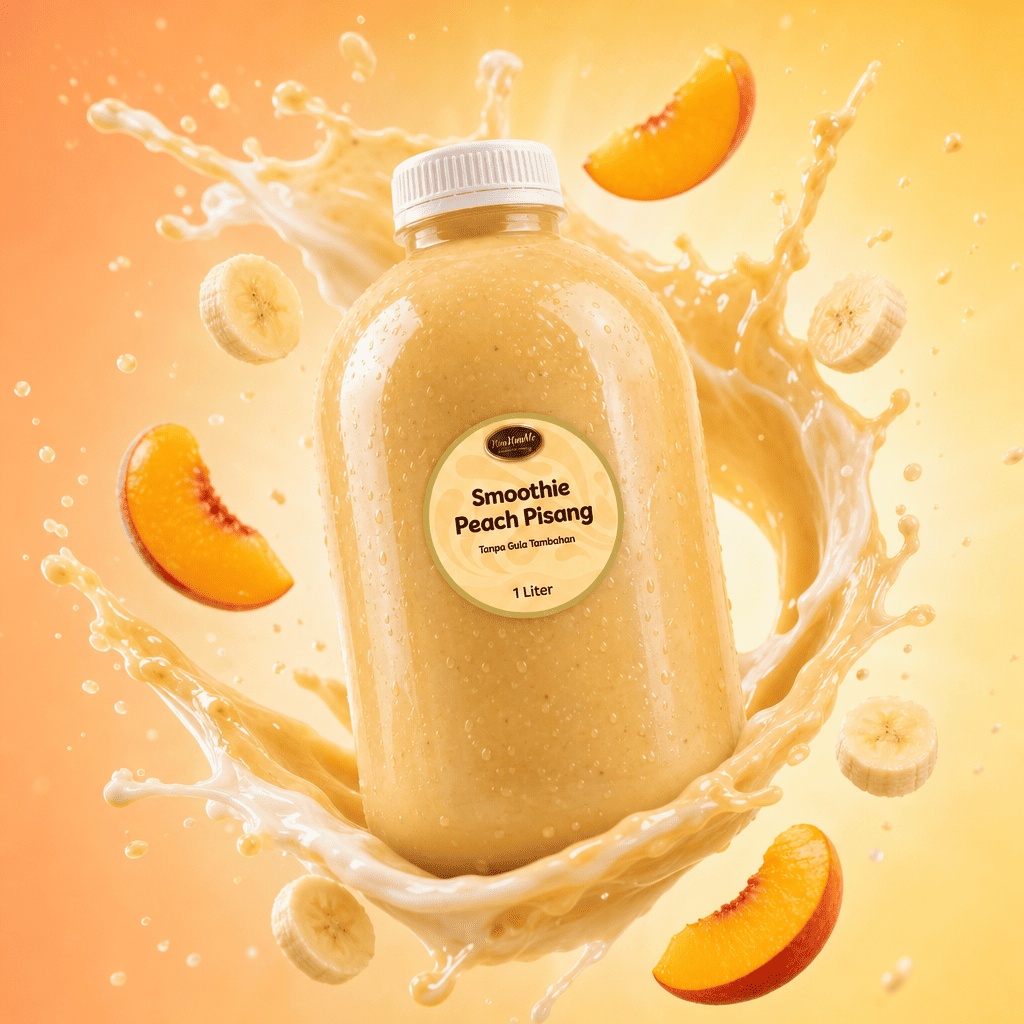 Smoothie Peach Pisang 1 Liter — Tanpa Gula Tambahan
