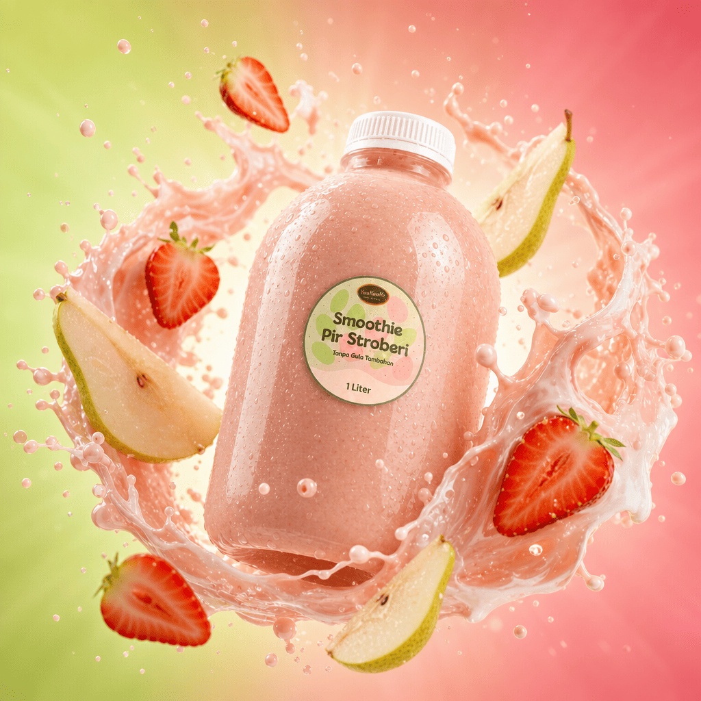 Smoothie Pir Stroberi 1 Liter — Tanpa Gula Tambahan