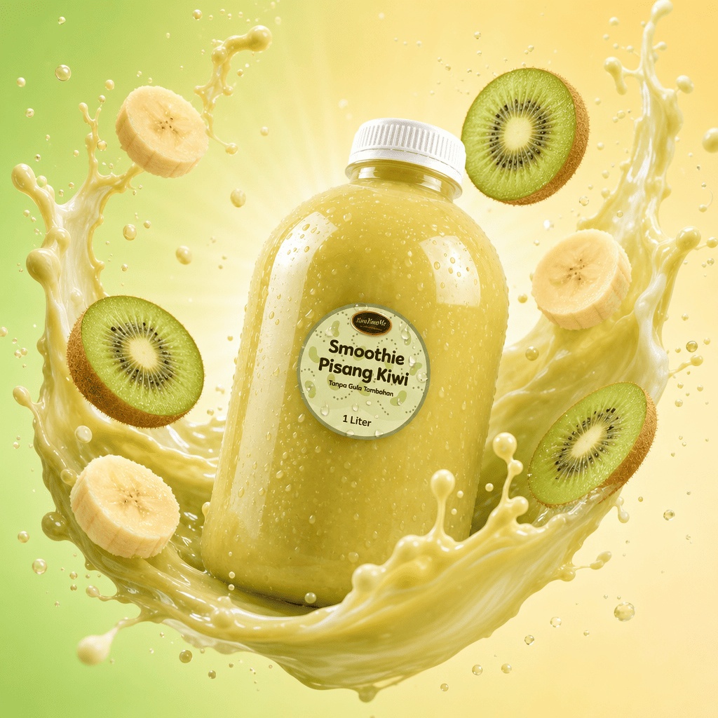 Smoothie Pisang Kiwi 1 Liter — Tanpa Gula Tambahan