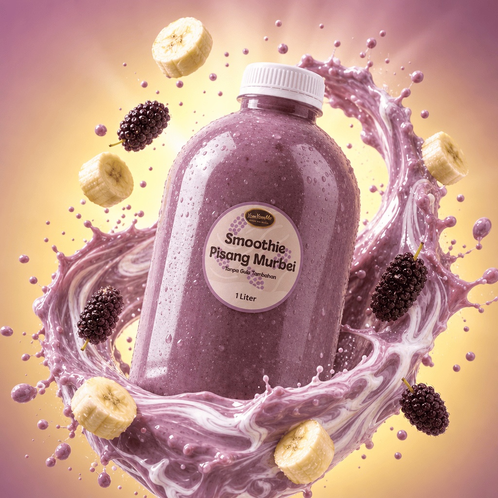 Smoothie Pisang Murbei 1 Liter — Tanpa Gula Tambahan