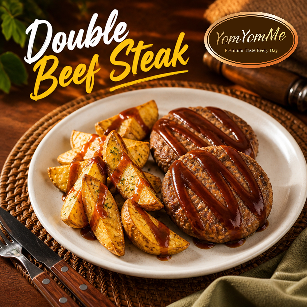 Wedges & Ground Beef Steak — 2pcs Steak + Sauce
