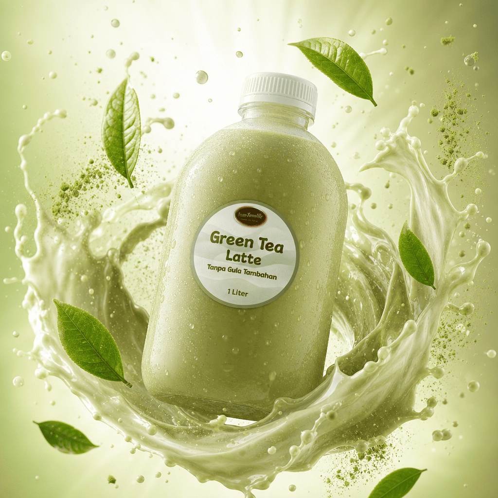 Thai Green Tea Latte 1 Liter — Tanpa Gula Tambahan