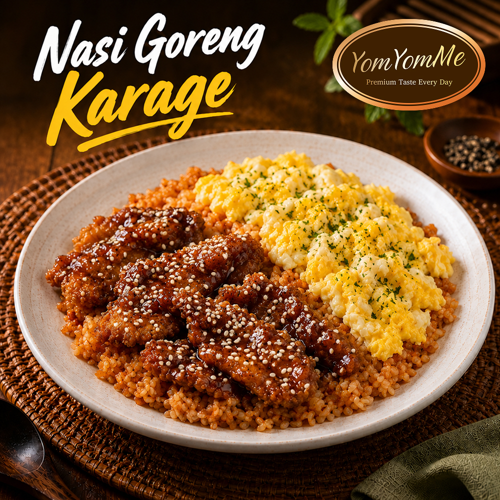 Nasi Goreng Ayam Karage — Telur + Pilihan Saus