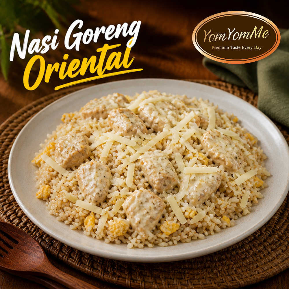 Nasi Goreng Oriental Keju — Sapi, Ayam, Tuna, & Salmon + Telur