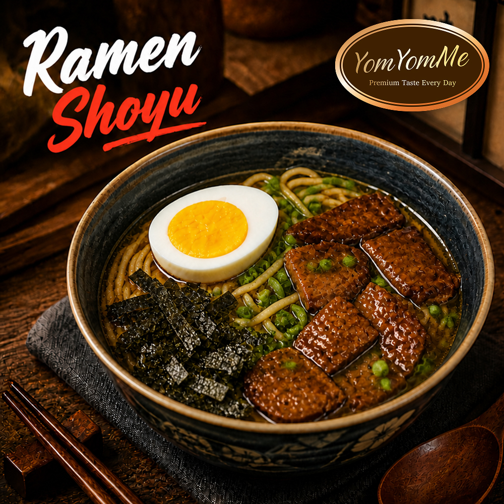 Japanese Shoyu Ramen — Beef, Chicken, Tuna, & Salmon + Egg & Nori