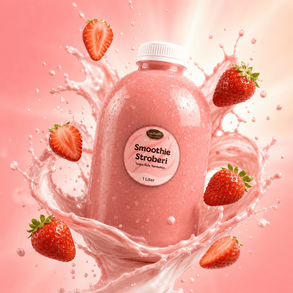 Smoothie Stroberi 1 Liter — Tanpa Gula Tambahan