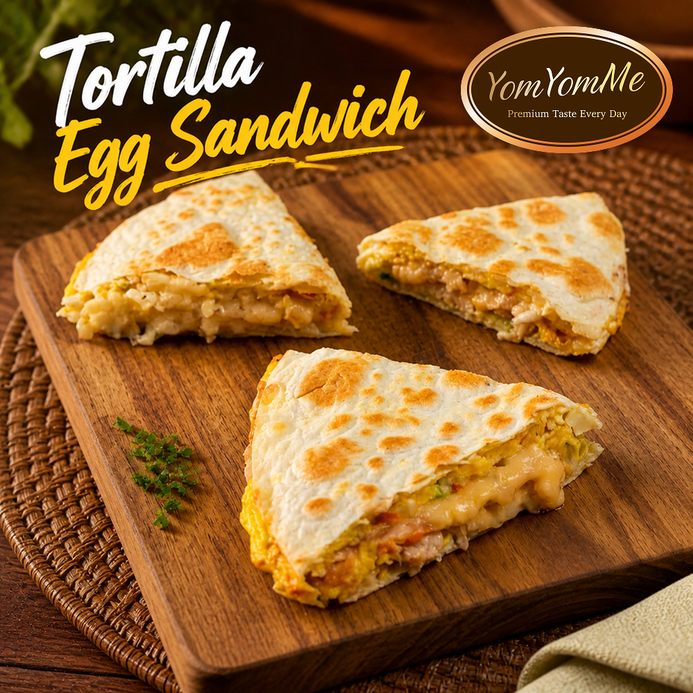 Korean Tortilla Egg Sandwich — Double Egg + Beef, Chicken, Salmon, & Tuna