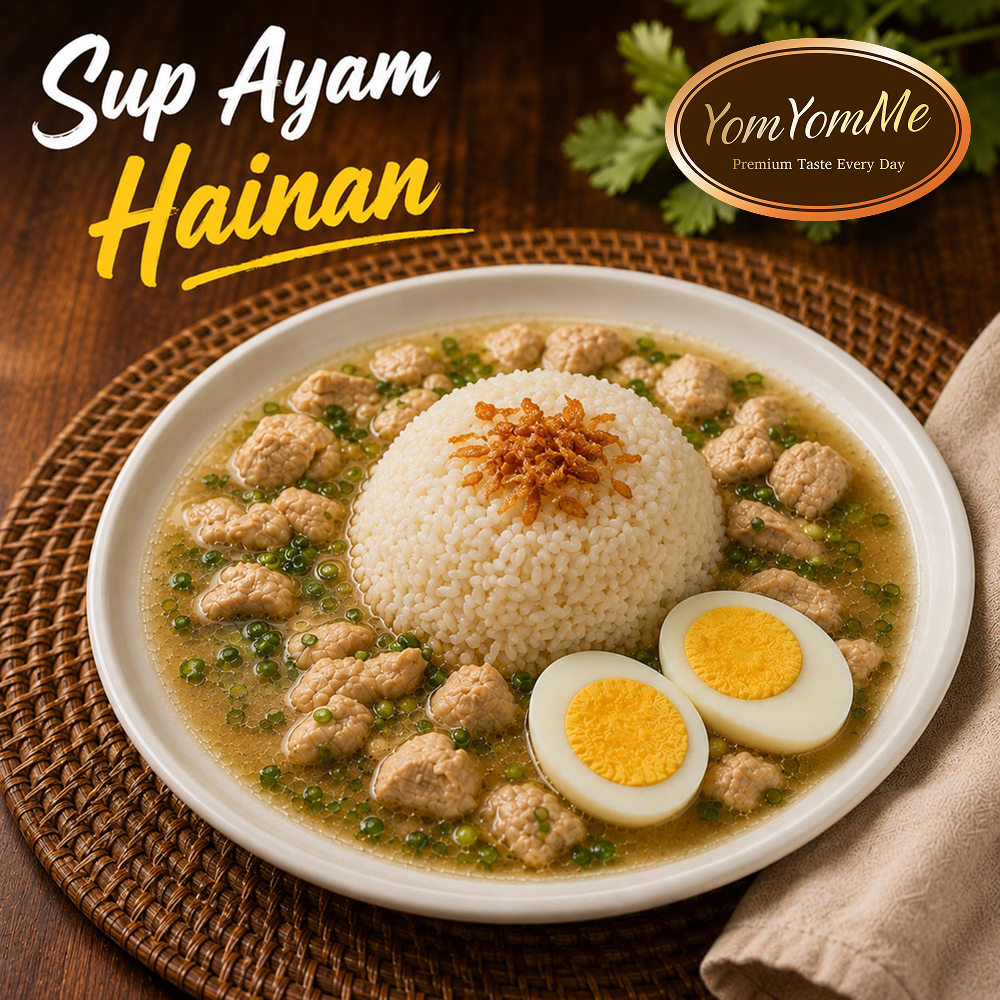 Sup Ayam Hainan Rice Box — Authentic Chicken Broth + Telur