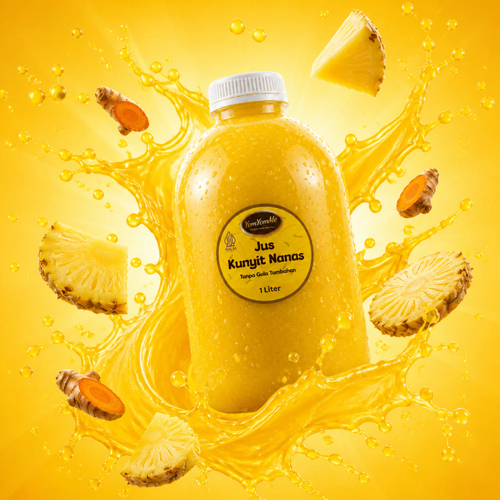 Jus Kunyit Nanas 1 Liter — Tanpa Gula Tambahan