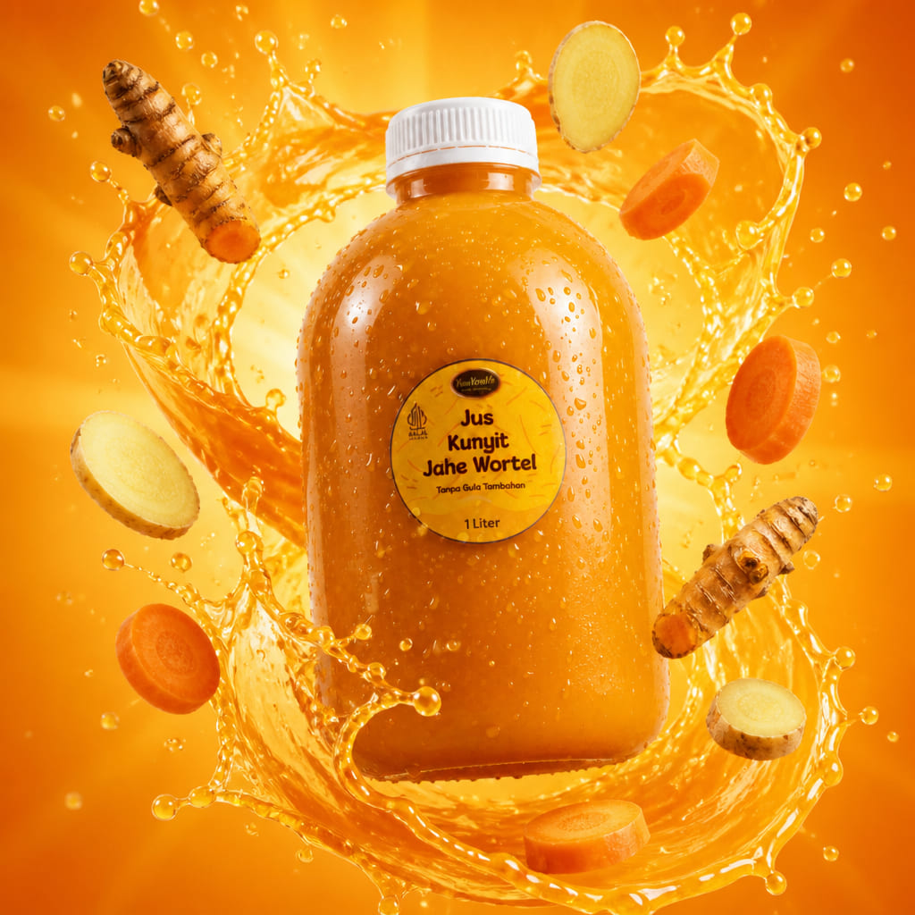 Jus Kunyit Jahe Wortel 1 Liter — Tanpa Gula Tambahan