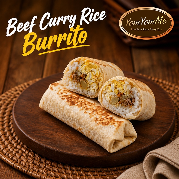 Beef Curry Rice Burrito 2pcs — Kari Daging & Telur